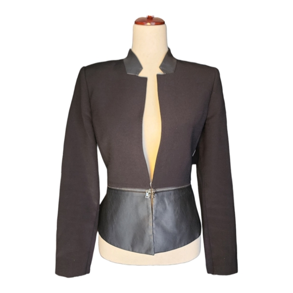 BCBG MAXAZRIA Barrett Zip-Peplum Black Blazer,  Size small - Picture 9 of 10